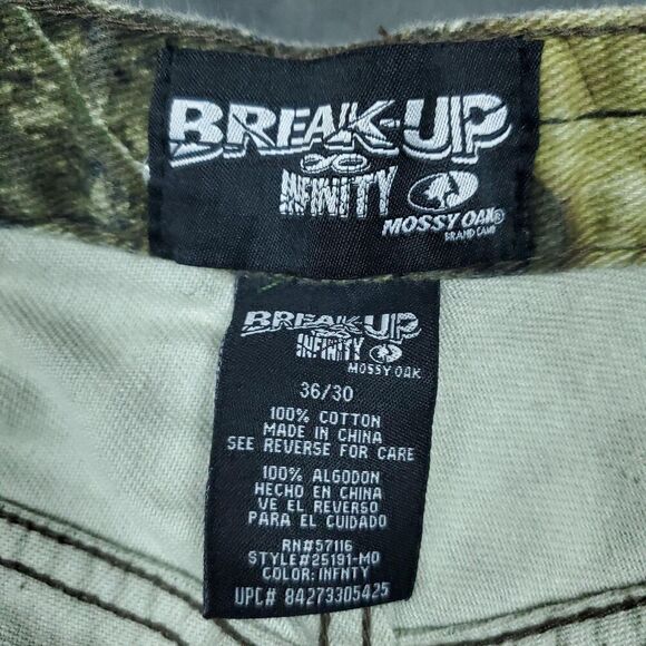 Mossy Oak Break-Up Infinity Pants Mens 36x30 Camo Hunting Outdoor Cotton - Picture 3 of 14